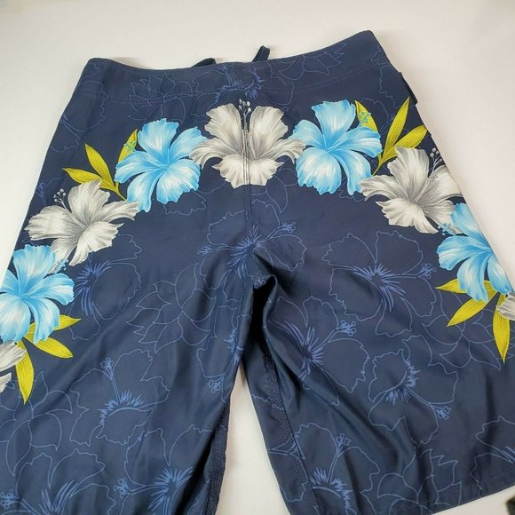 Rip Curl Boardwalk Men's Navy Blue Board Shorts w/Tropical Floral Design Size 33 - Picture 6 of 7